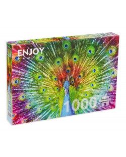 Пъзел Enjoy от 1000 части - Многоцветен паун